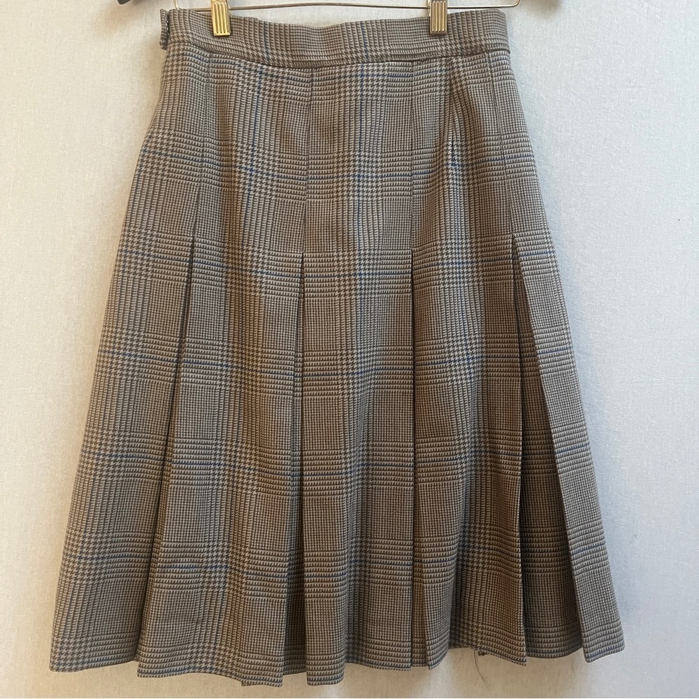 Vintage Mr. Jax Pure Virgin Wool Pleated Plaid Skirt Size 6